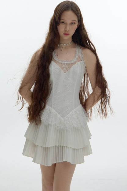 Pleated Bridal Gown Dress