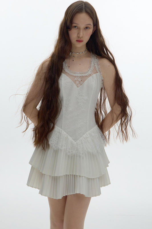 Pleated Bridal Gown Dress