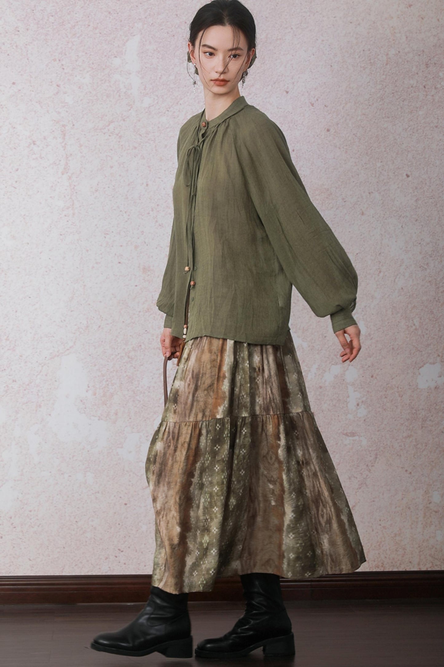 Autumn Amber Brown Blended Skirt