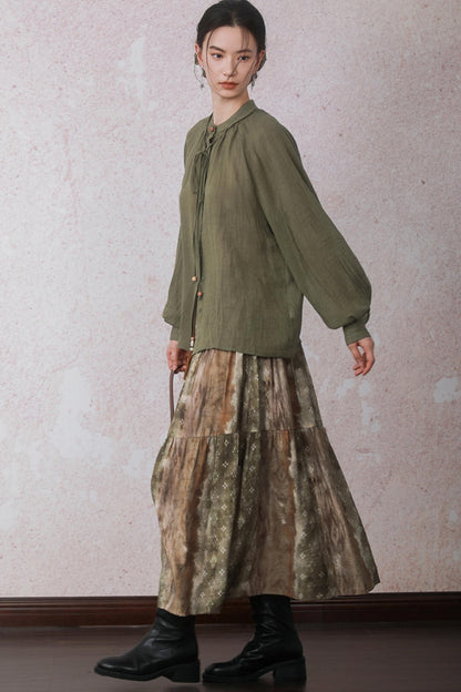 Autumn Amber Brown Blended Skirt