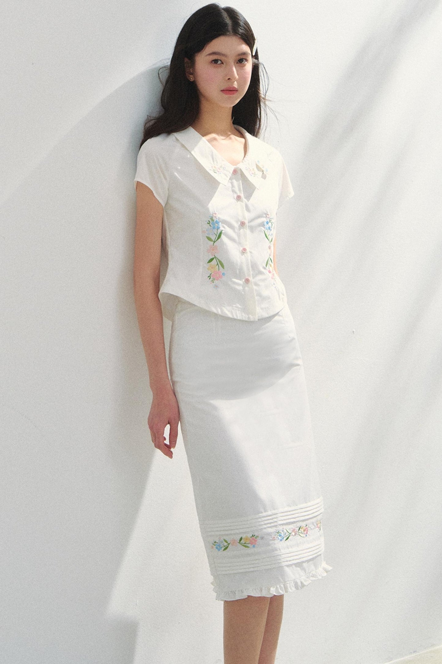 Floral Shirt & Skirt Set-Up