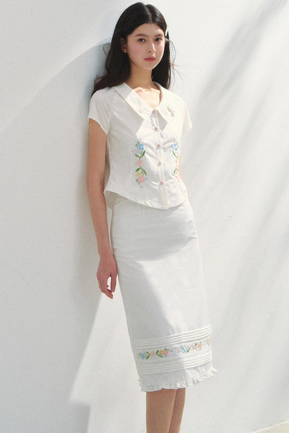 Floral Shirt & Skirt Set-Up