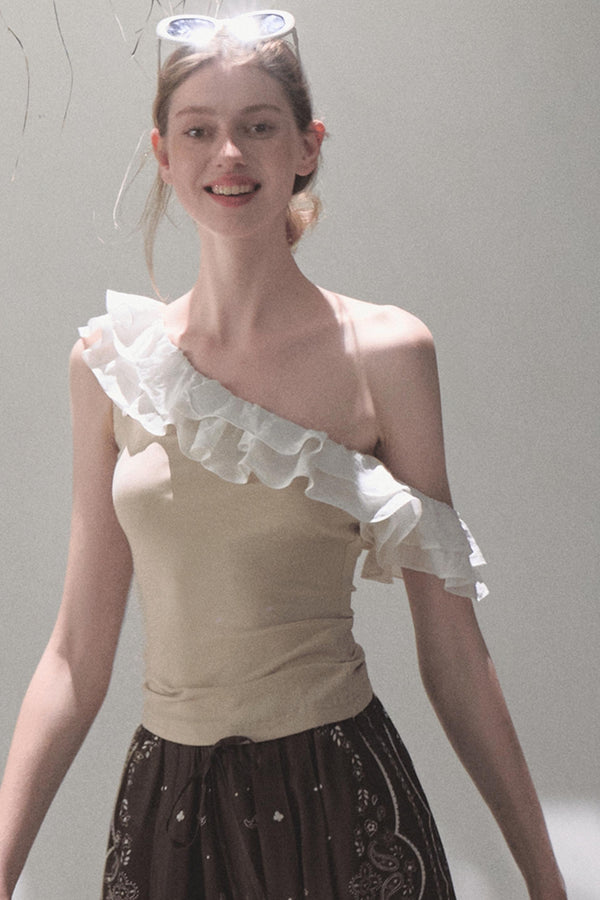 Ruffle Shoulder Top