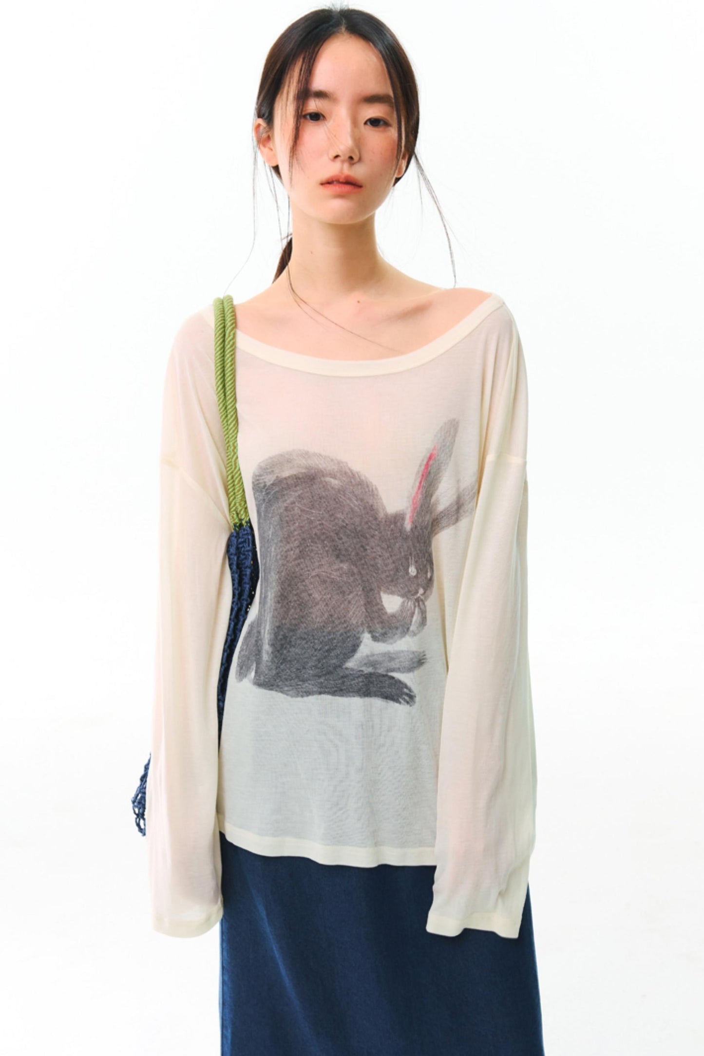 Hand-Painted Tencel Long Sleeve Top