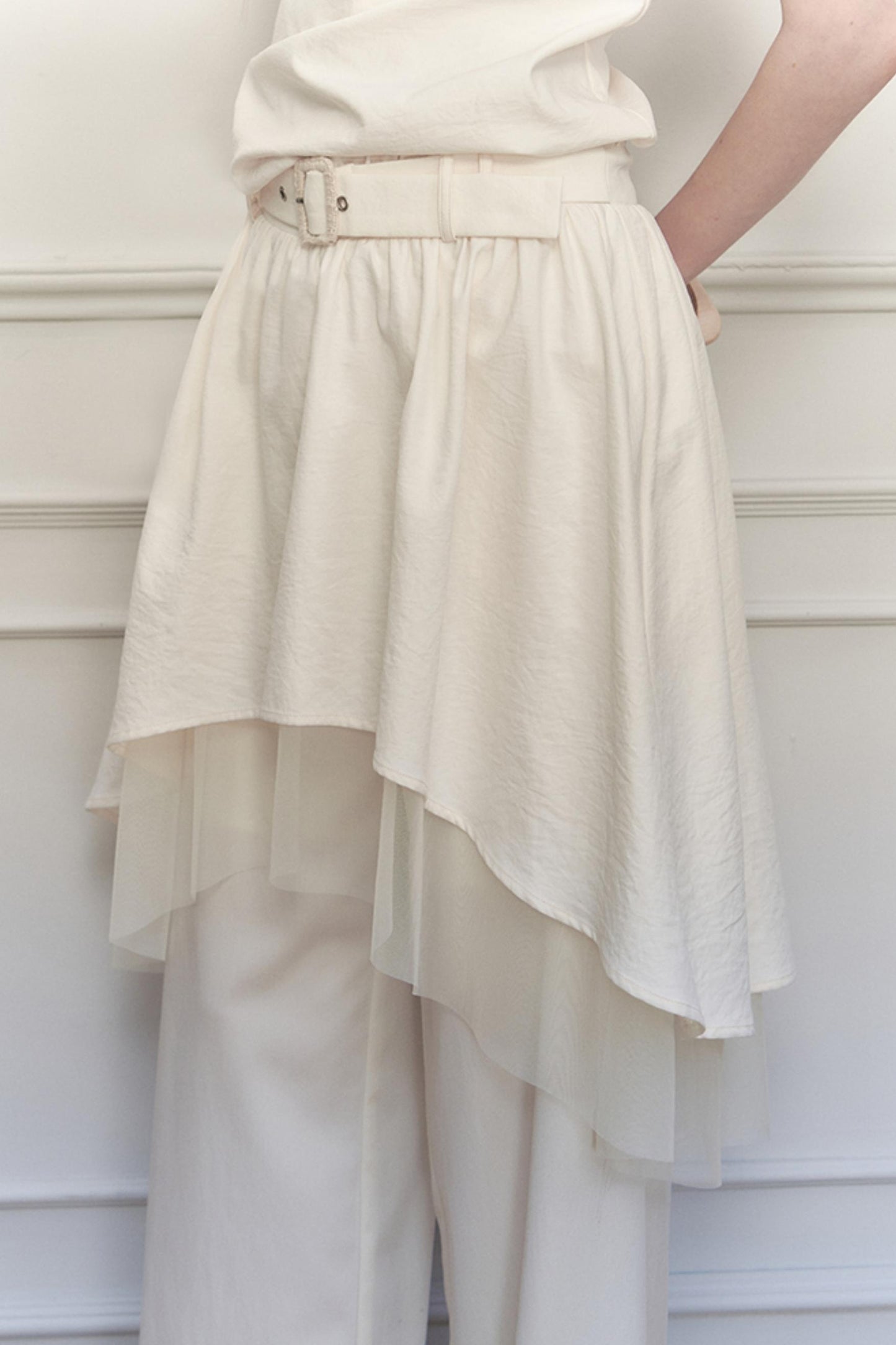 Beige Mesh Tea Dress