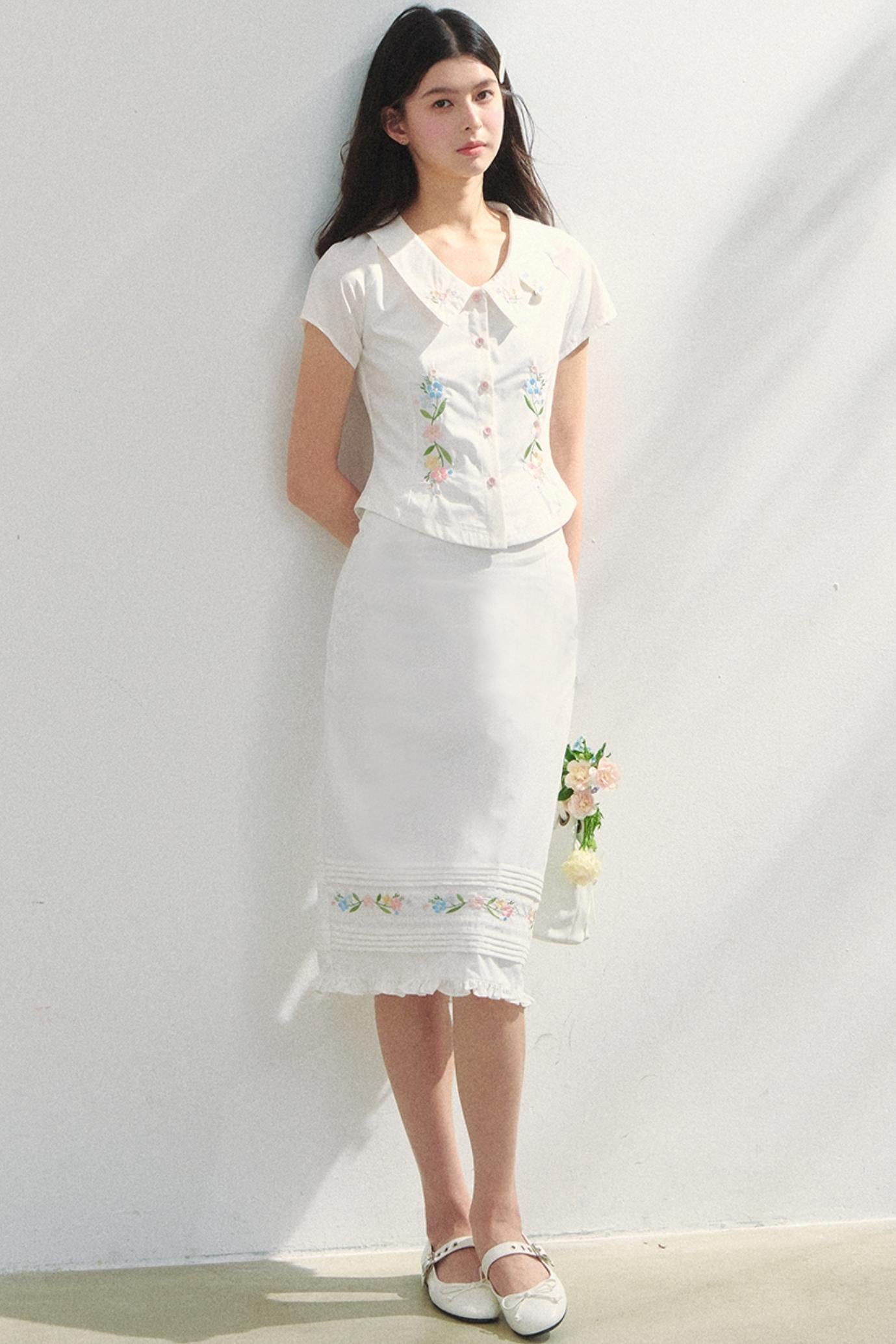 Floral Shirt & Skirt Set-Up