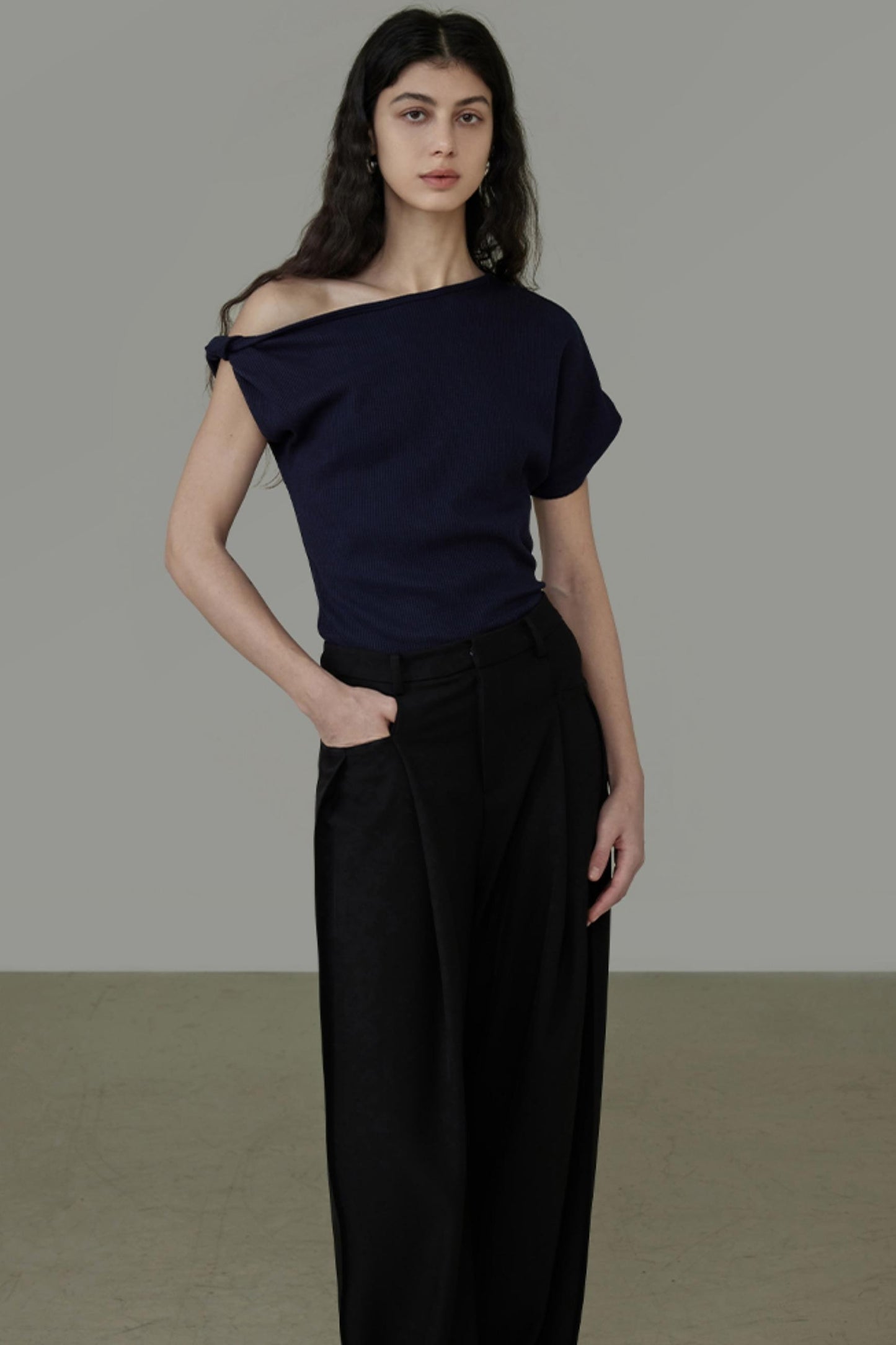 Elegant Slant Shoulder Top
