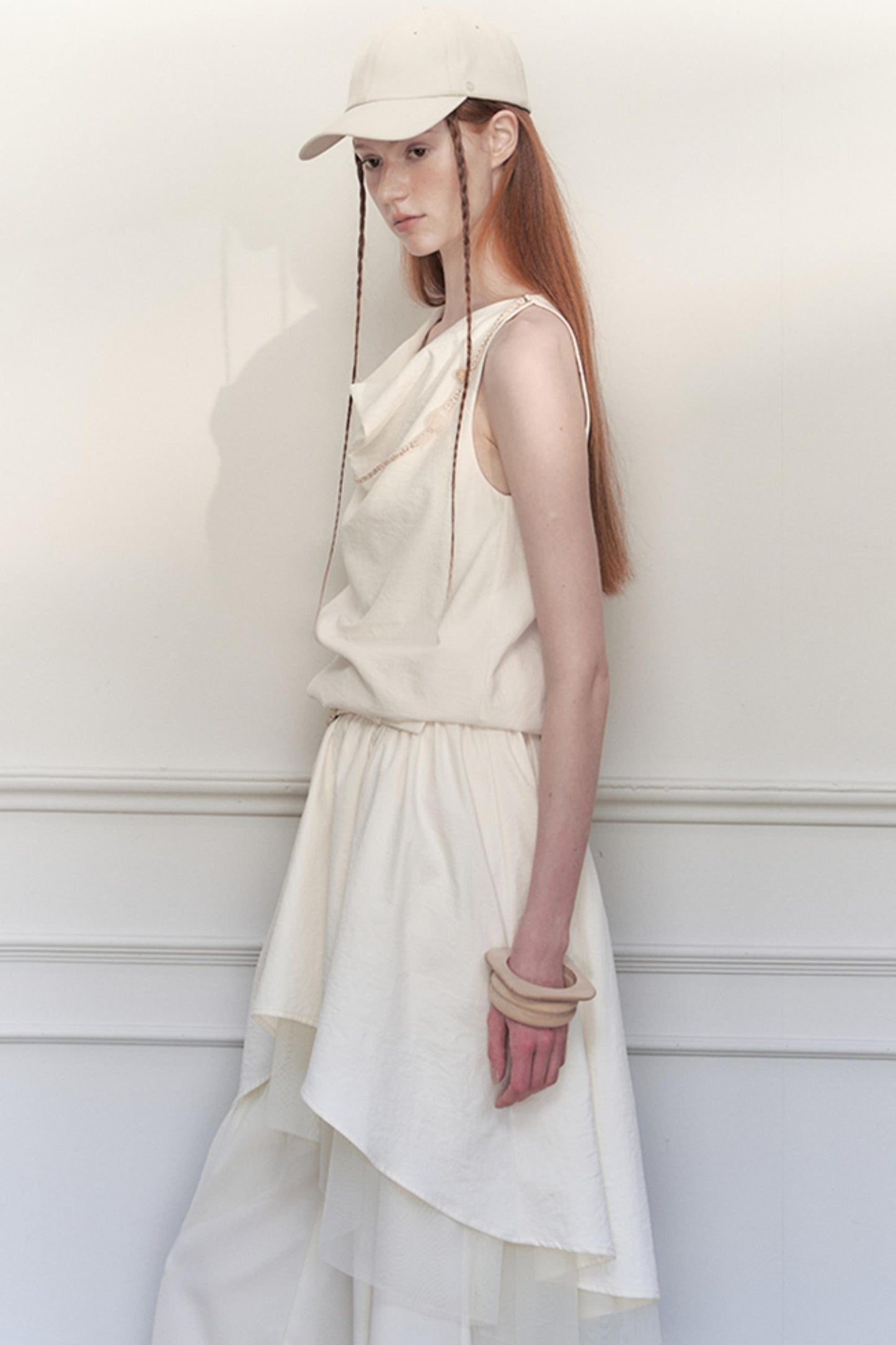 Beige Mesh Tea Dress