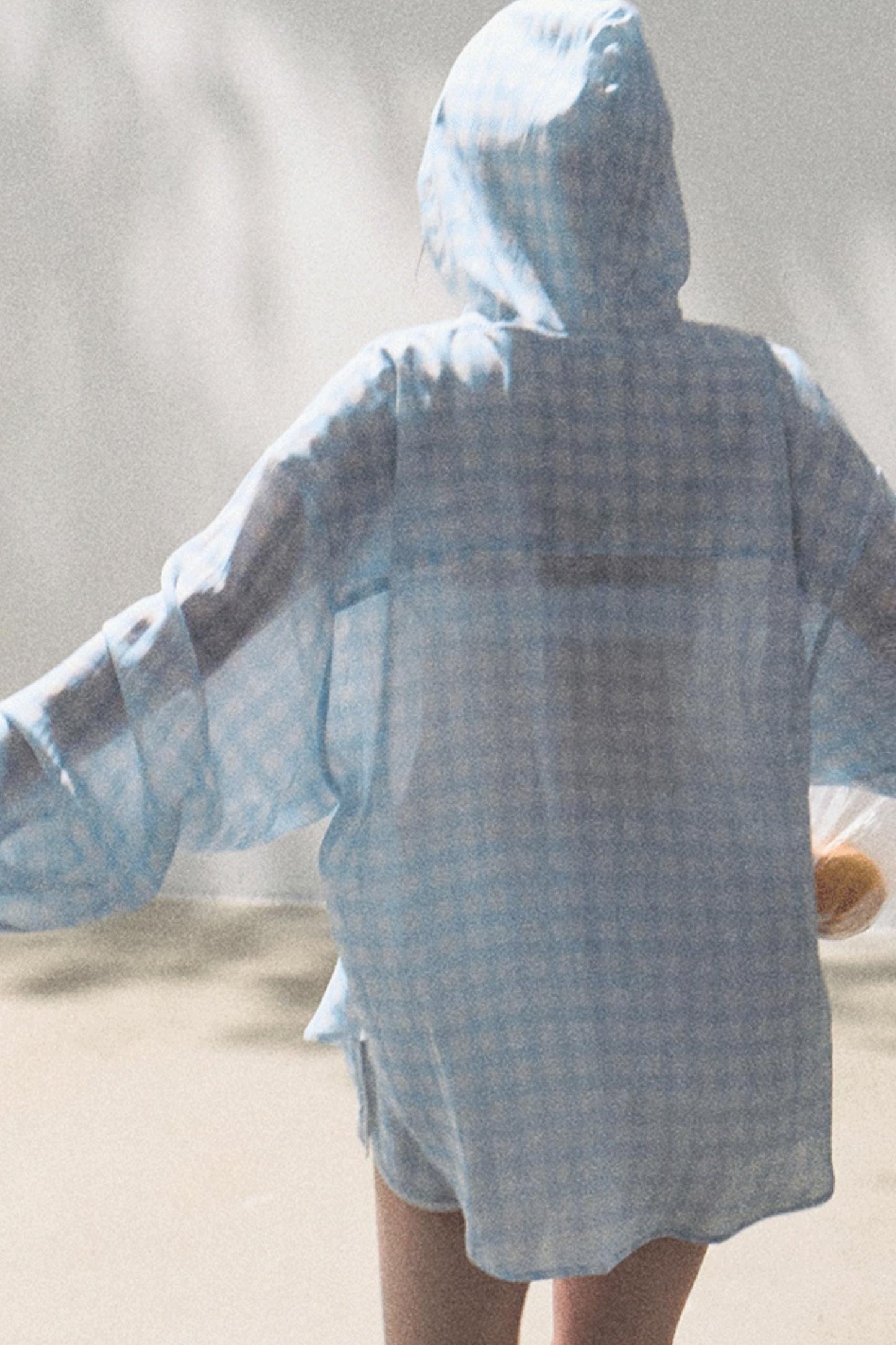 Tencel Hooded Sun Shirt & Plaid Shorts Set-Up