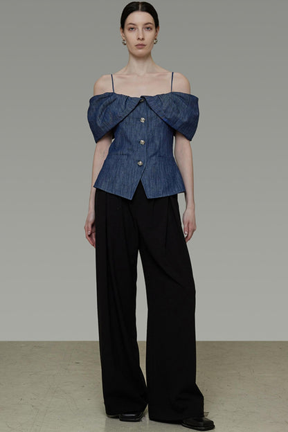 One-Shoulder Bubble Sleeve Top