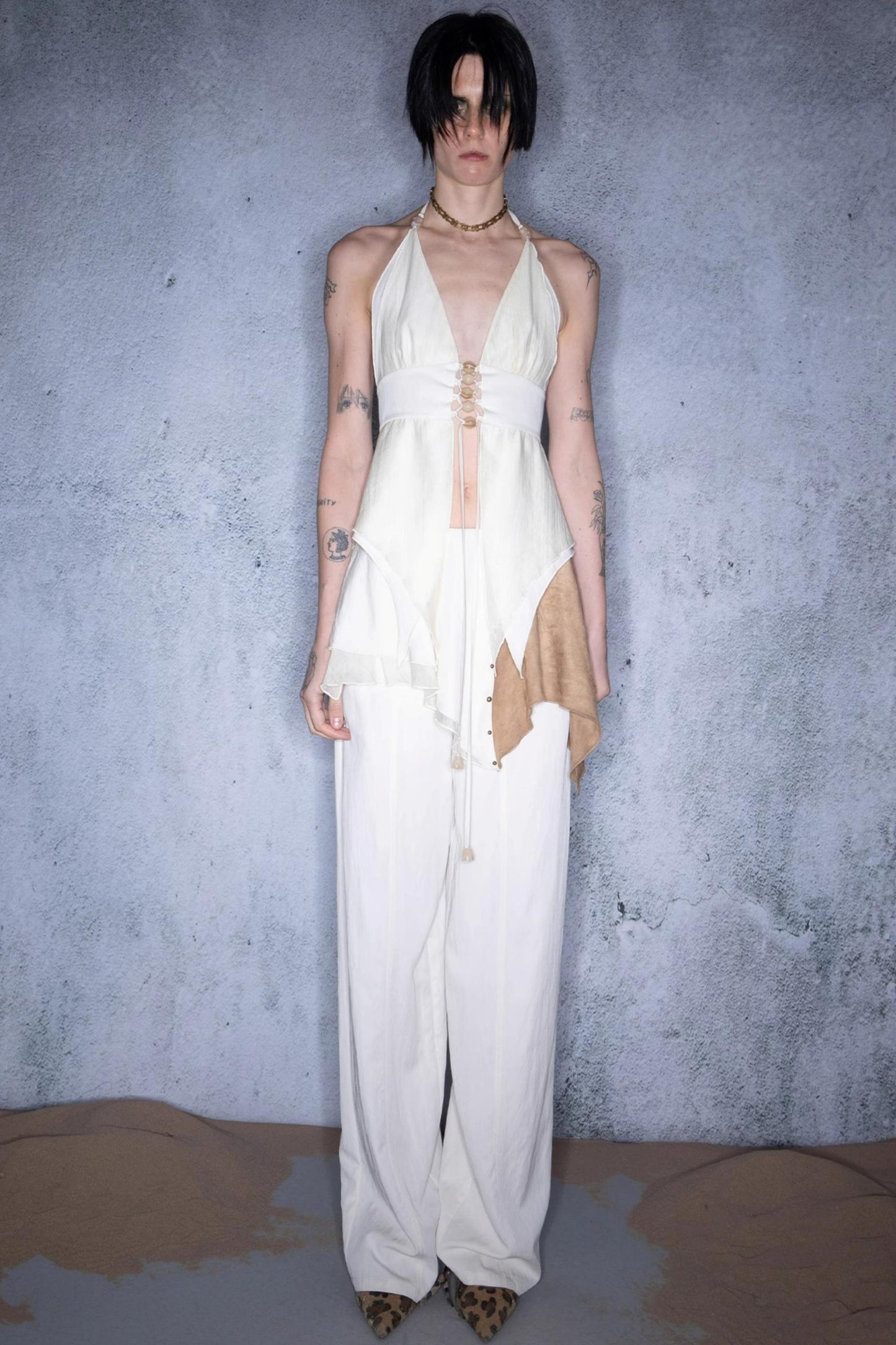 Leaf Beaded Cotton Camisole