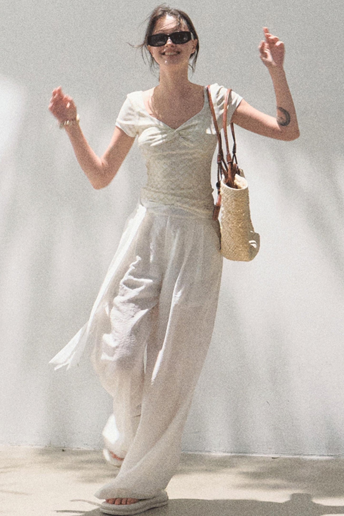 Slimming Checkered Tee