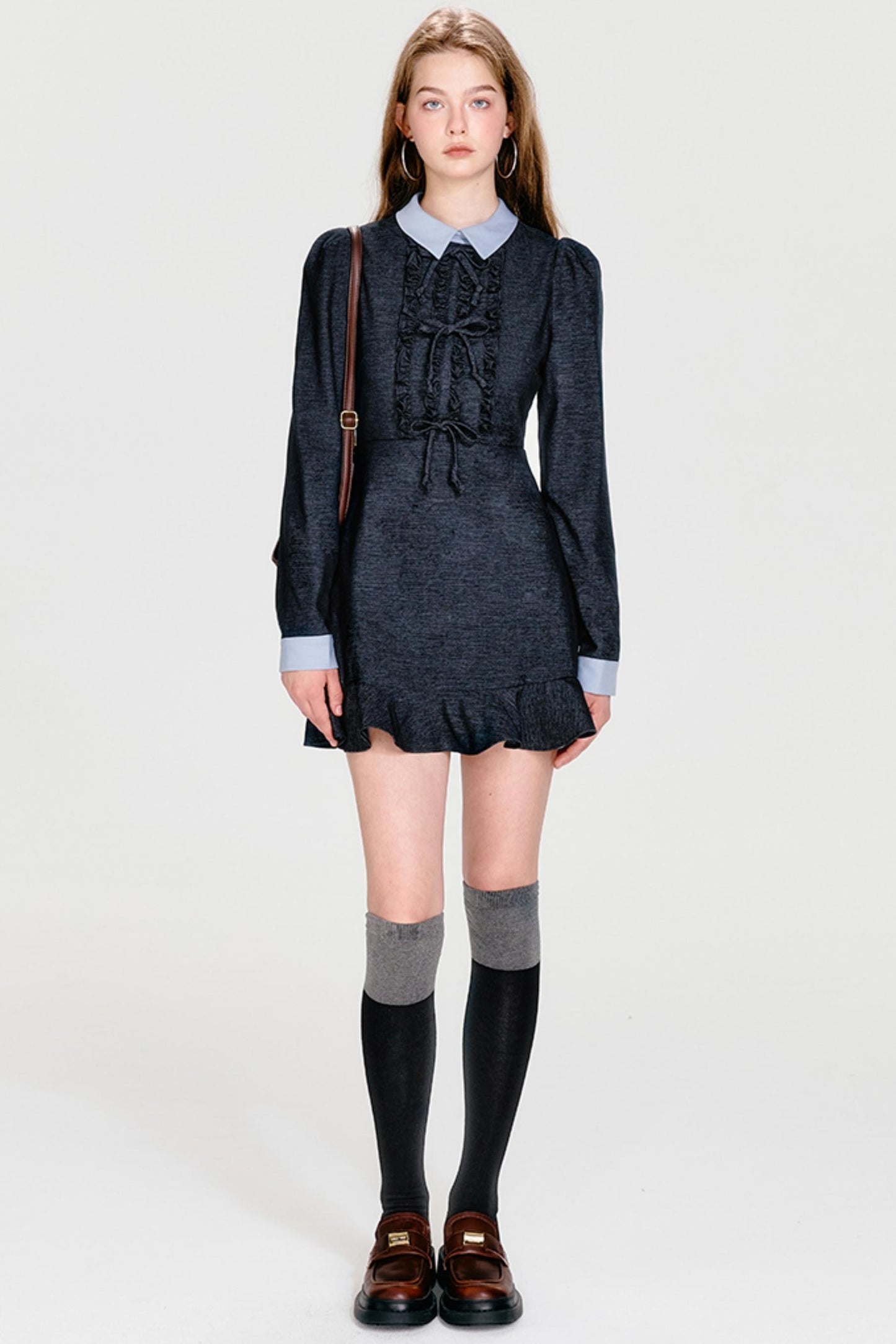 Color Clash Bow Dress