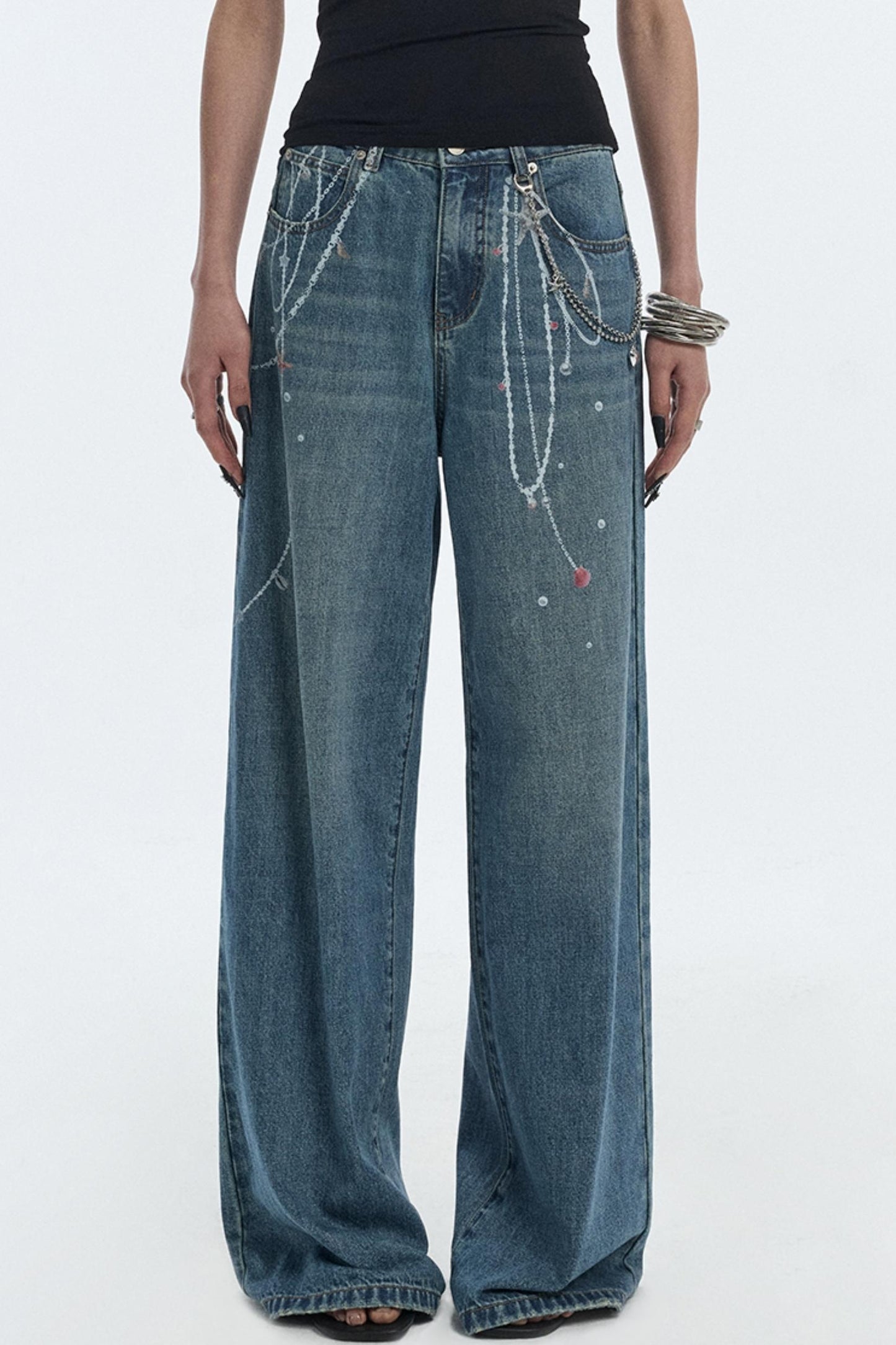 Ocean Chain Loose Womens Jeans