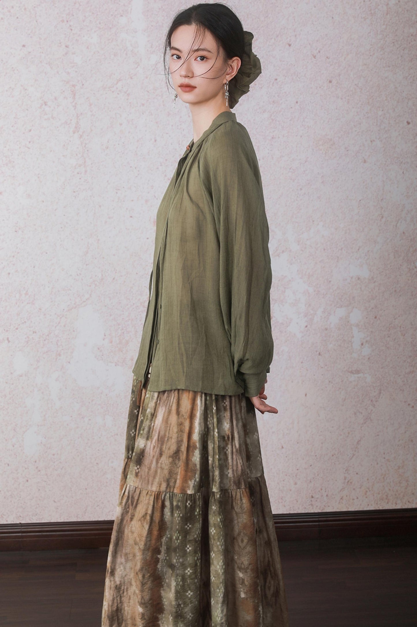 Autumn Amber Brown Blended Skirt