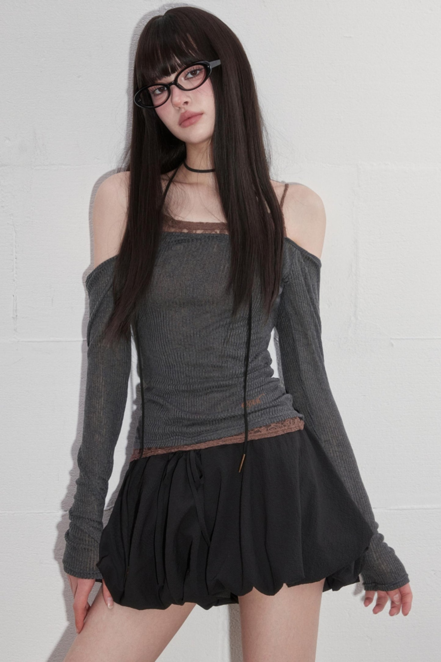 Fake Layered Lace Top