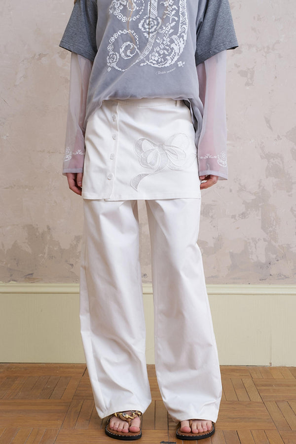 Summer Lace Skirt-Pants Set