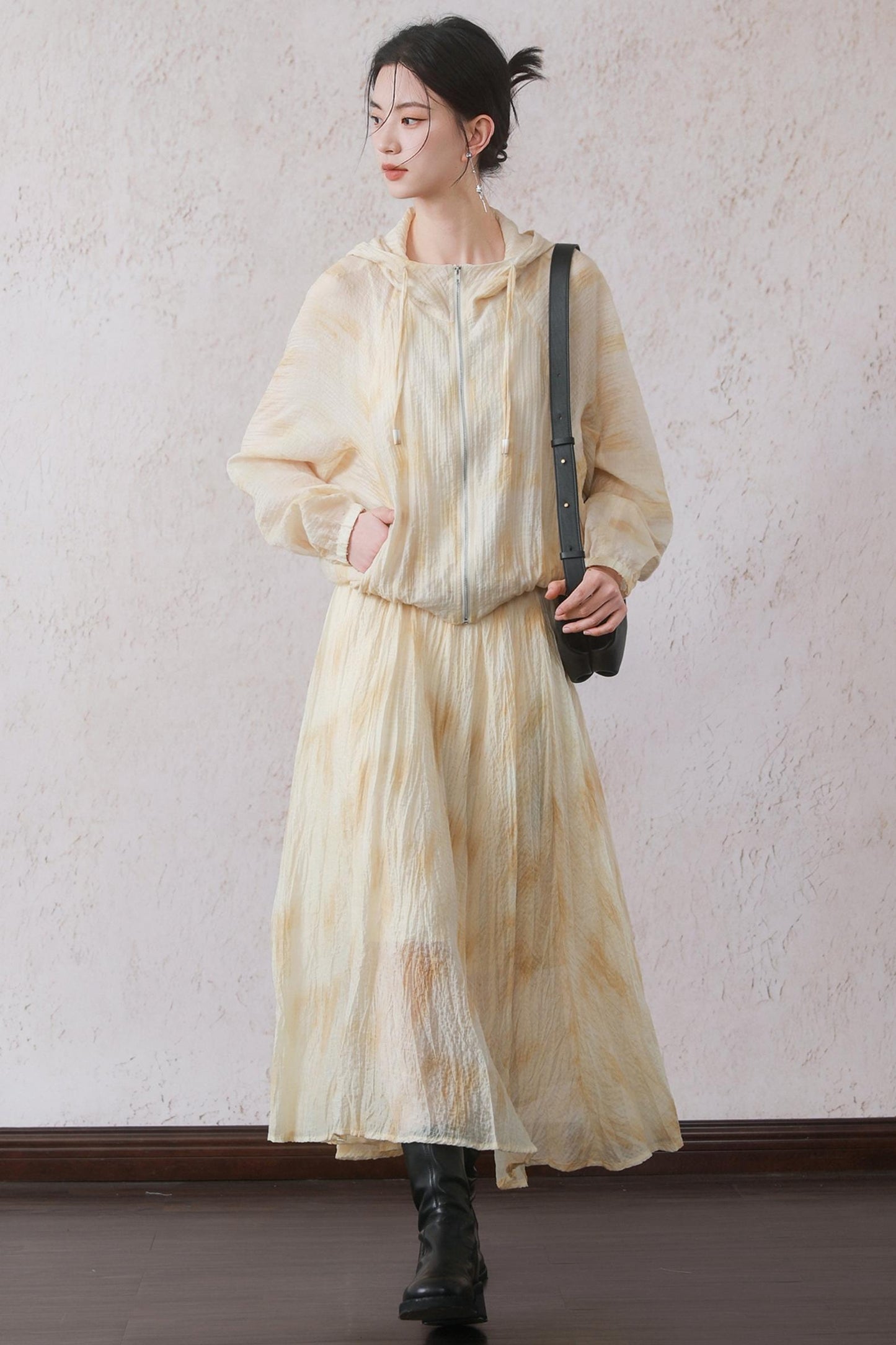 Yellow Pleated Skirt