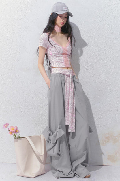 Pink Leopard V-Neck Tee