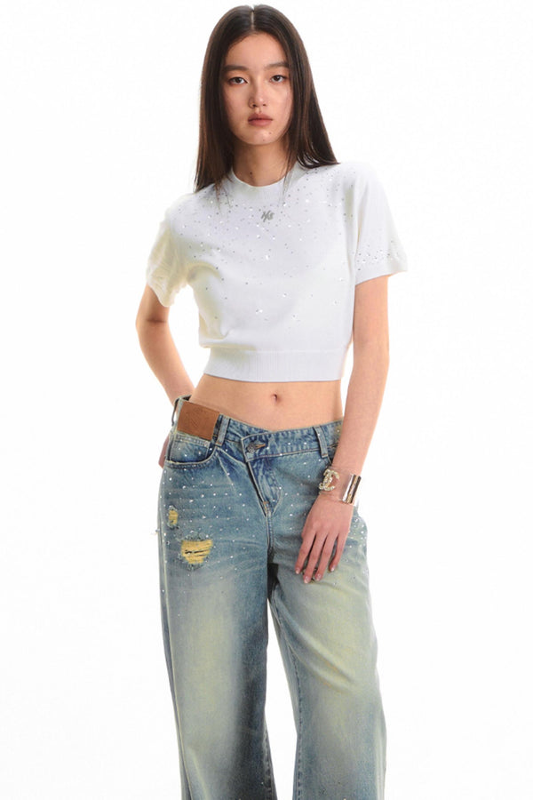 Rhinestone Gradient Tee