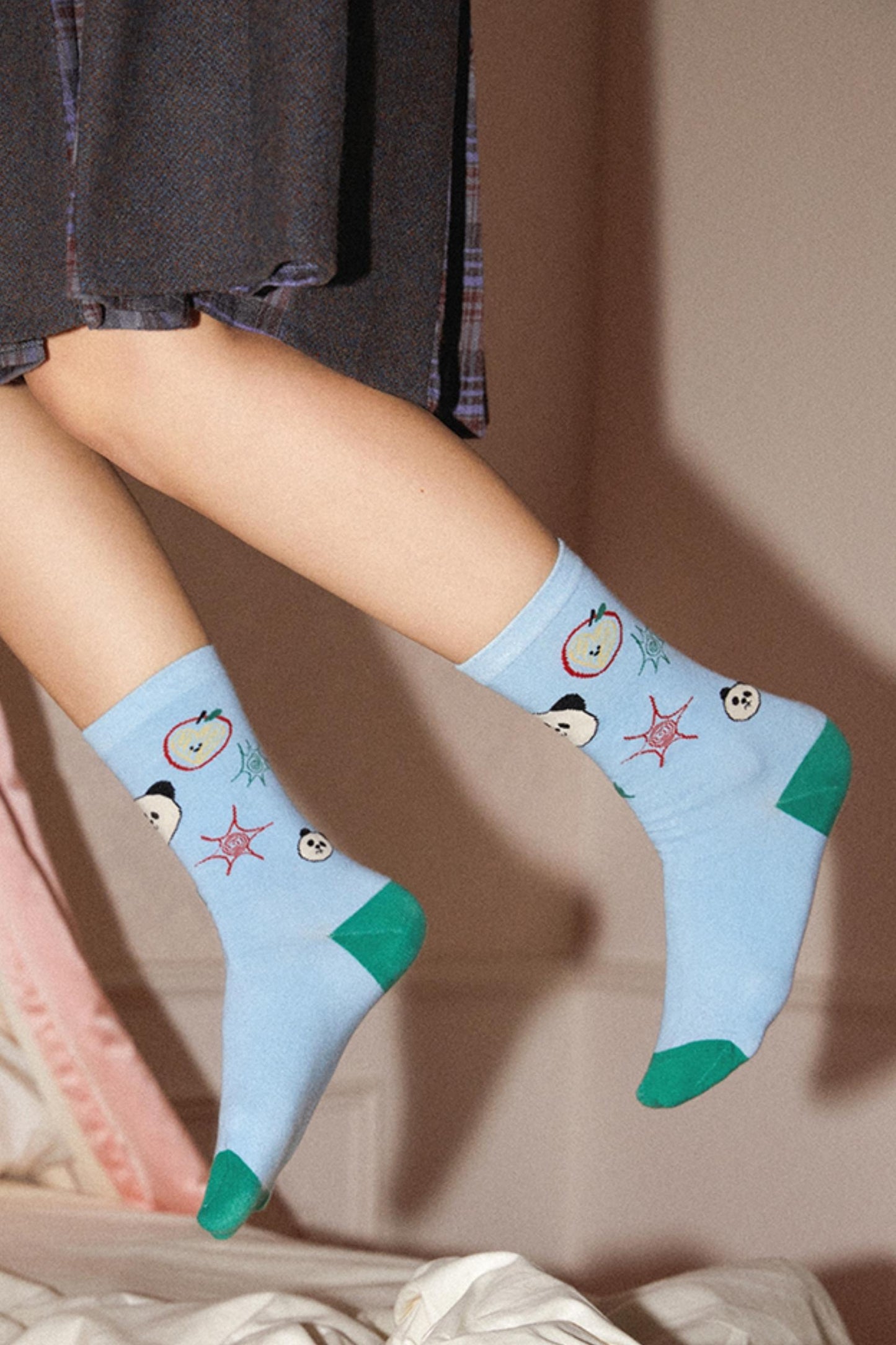 Retro Cartoon Panda Socks