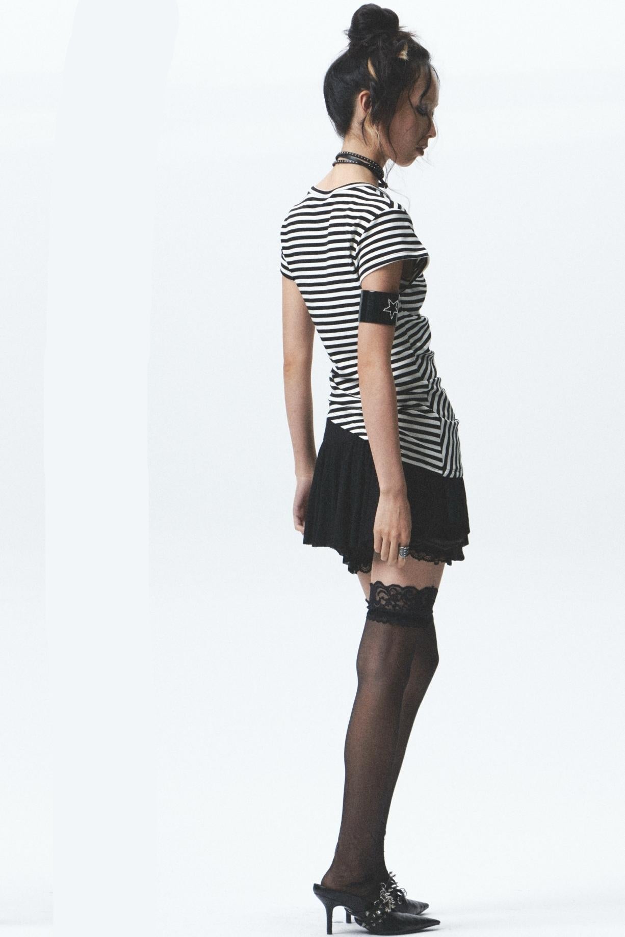 Embroidered Striped Tee