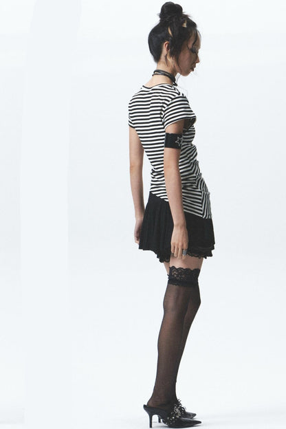 Embroidered Striped Tee