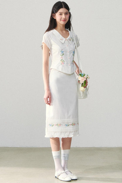 Floral Shirt & Skirt Set-Up