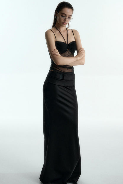 Dual-Tone Fishtail Skirt