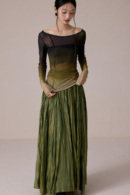 Slim Fit Gradient Mesh Tee