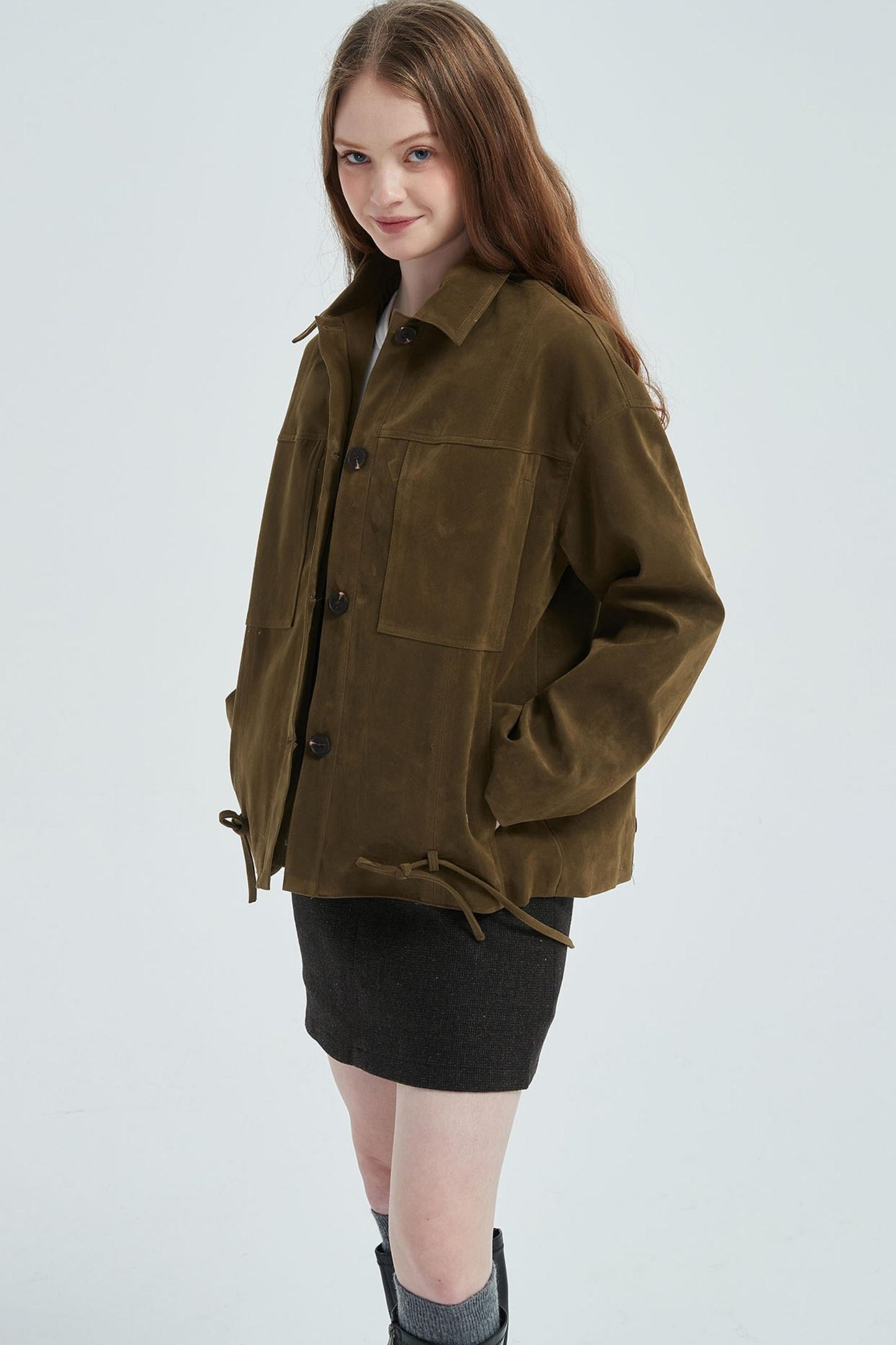 Suede Cargo Jacket