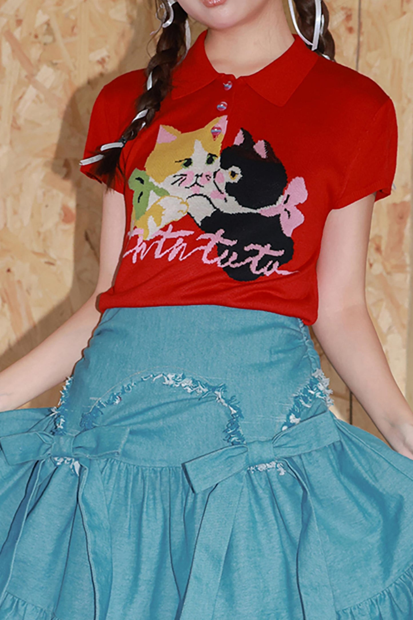 Kitten Knitted Polo Shirt