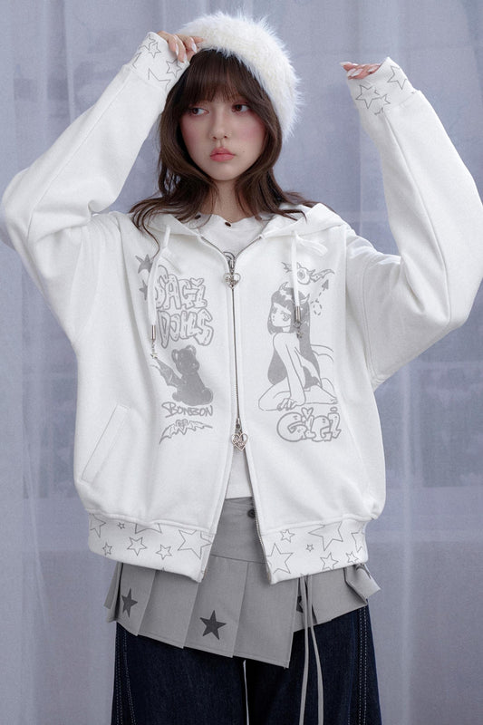 Angel Wings Graffiti Hooded Sweatshirt