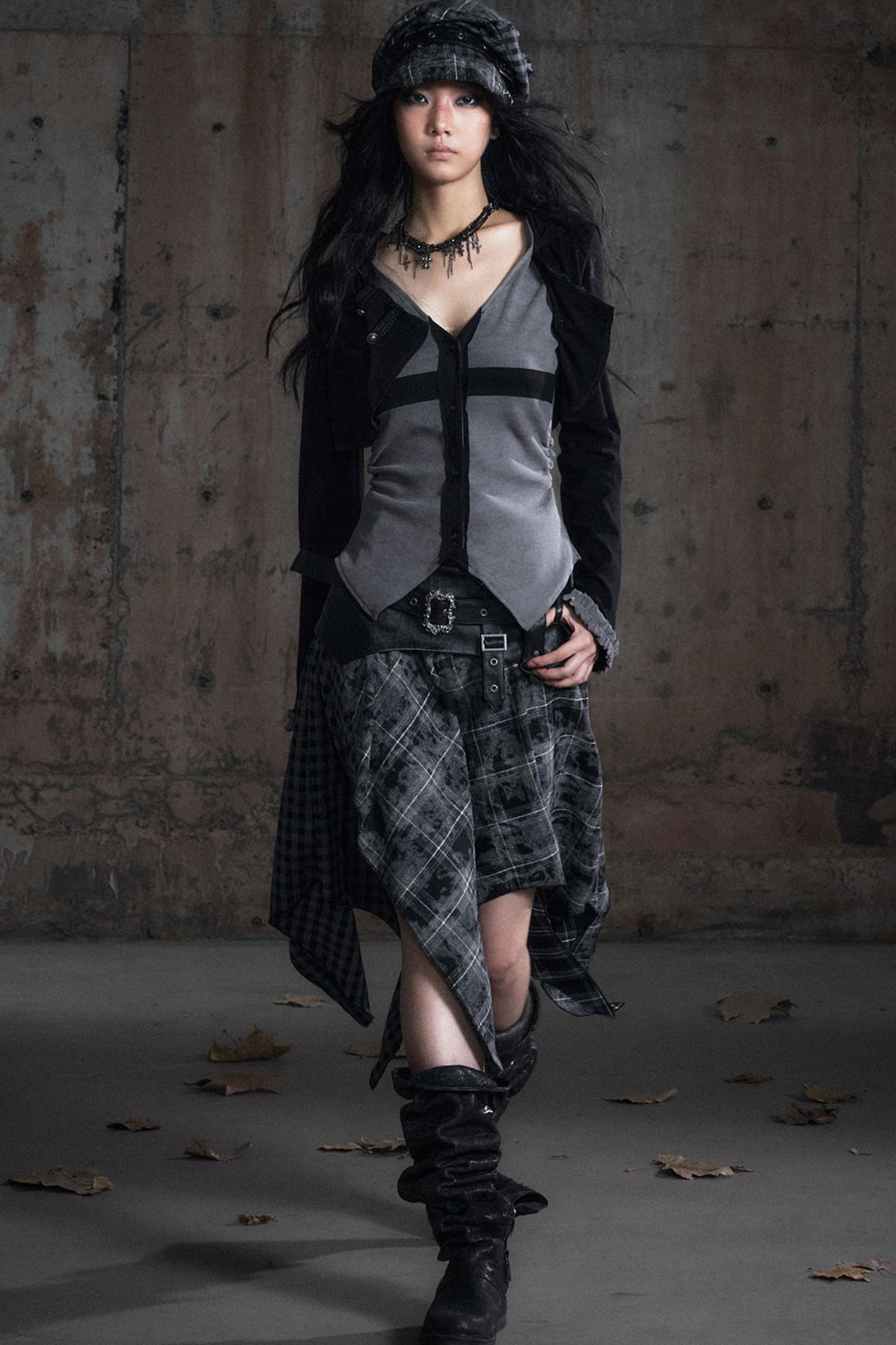 Two-Tone Long Sleeve Hooded Top