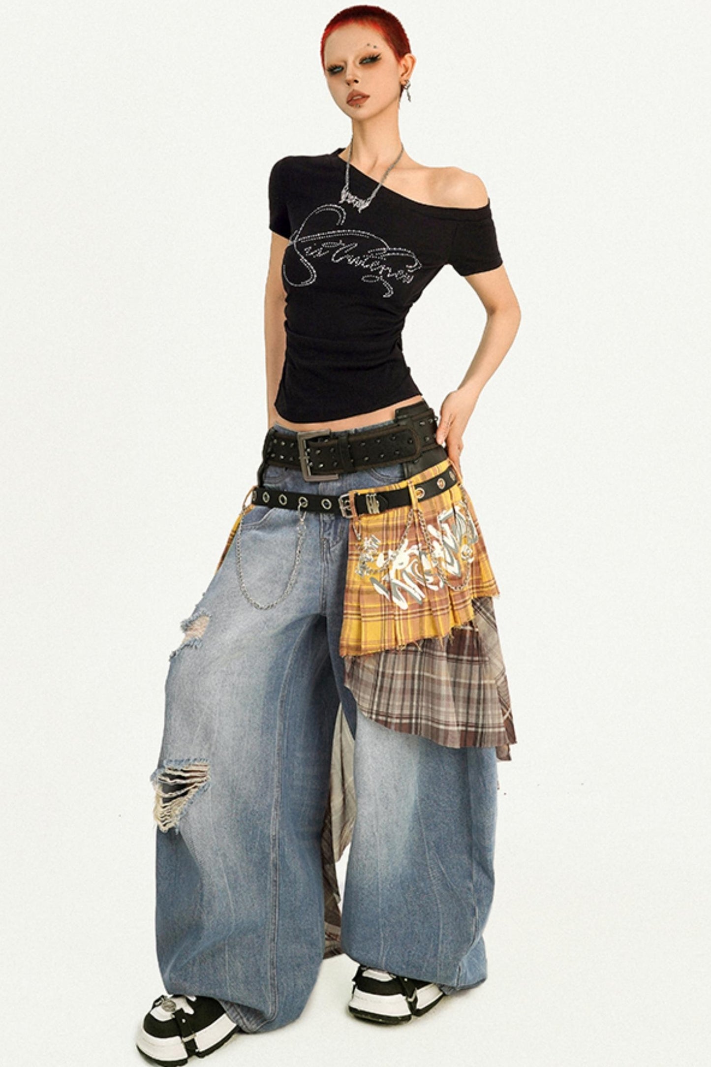 Simple American Style Loose Wash Jeans