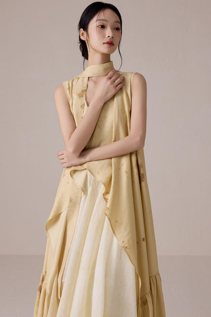 Tea-Dyed Flowing Belted Jacket