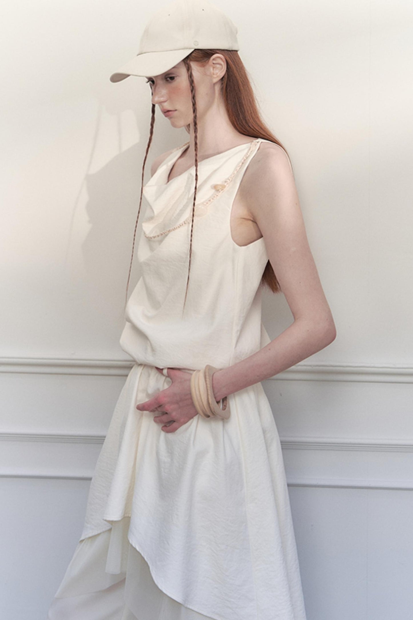 Beige Mesh Tea Dress