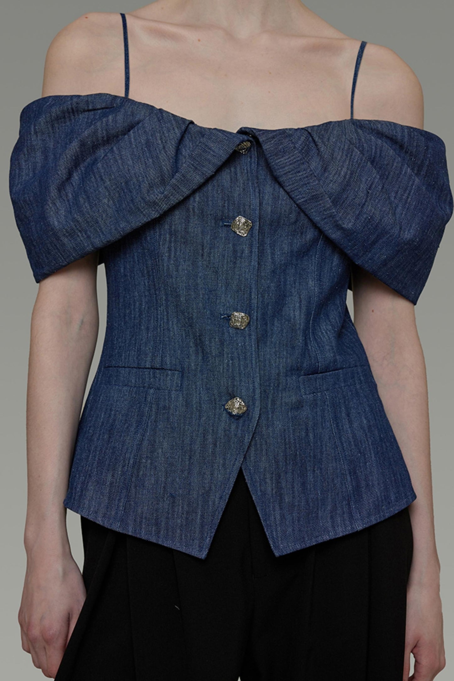 One-Shoulder Bubble Sleeve Top