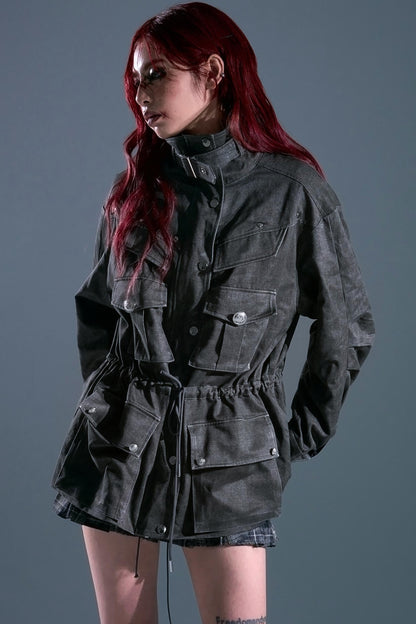 Garden Vintage Distressed Cargo Jacket