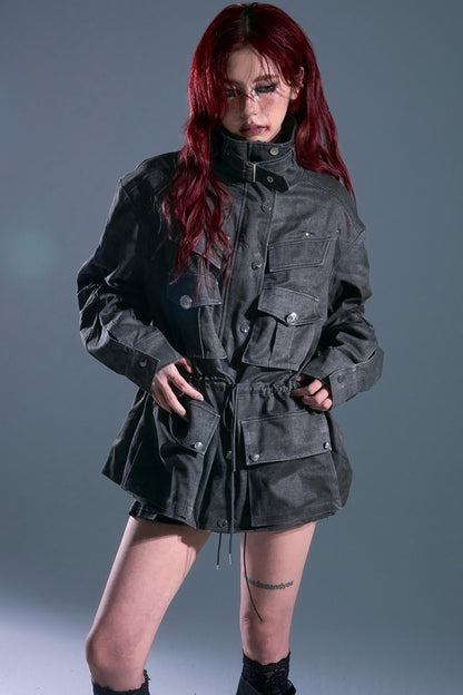 Garden Vintage Distressed Cargo Jacket