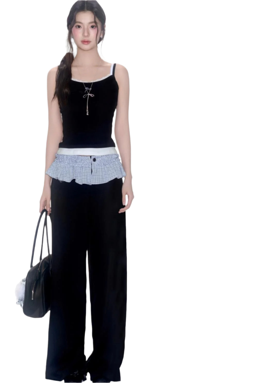 Lace Embroidery Suspender Skinny Vest