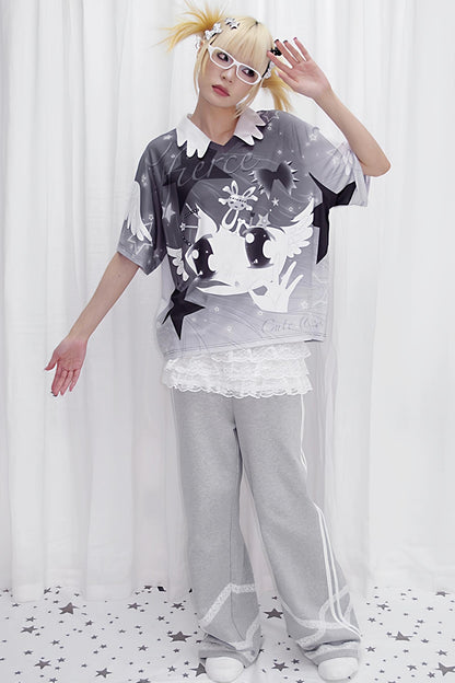 Printed Raglan Sleeve T-Shirt