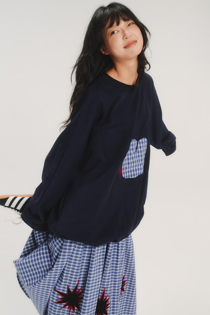 Patchwork Embroidery Sweatshirt