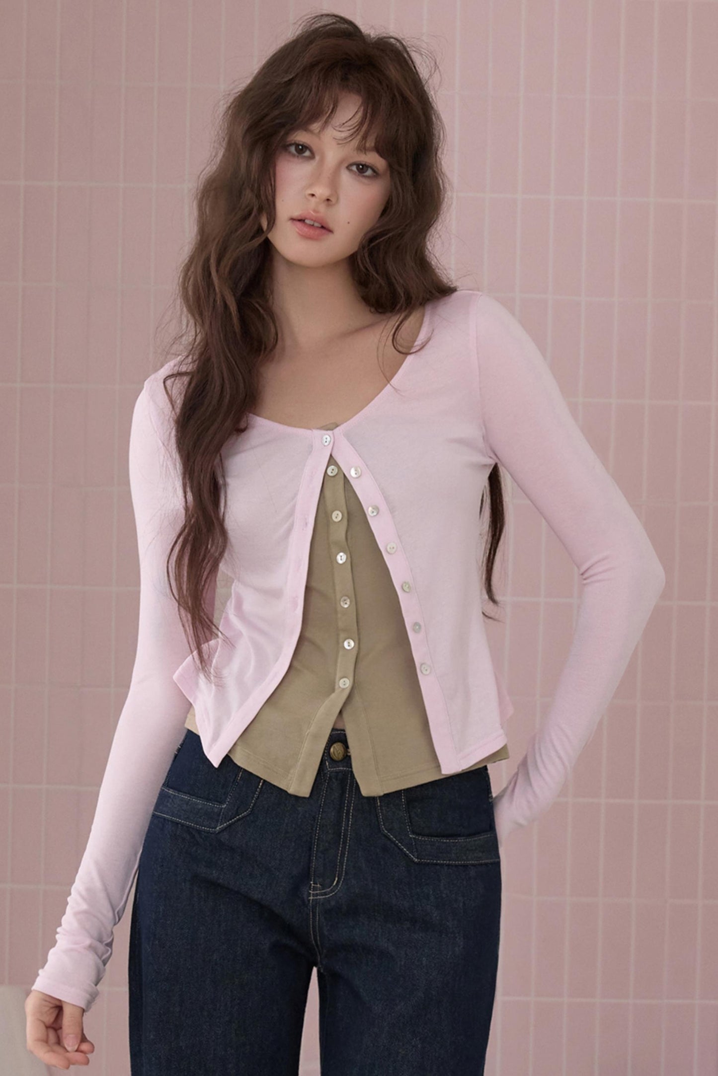 Color-Blocking Spice Girl Long Sleeve T-Shirt