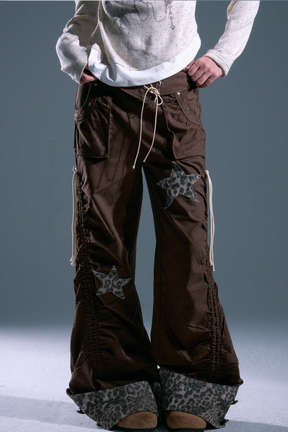 Star Leopard Wide-Leg Trousers