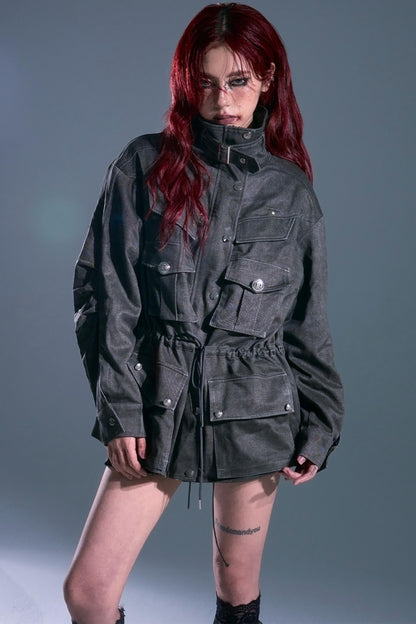 Garden Vintage Distressed Cargo Jacket