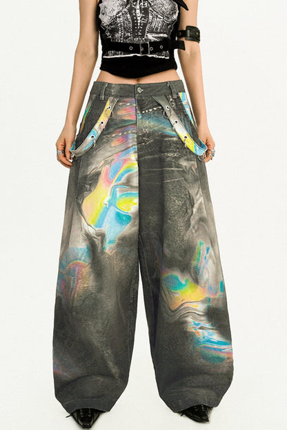 American Retro Color Smudge Jeans