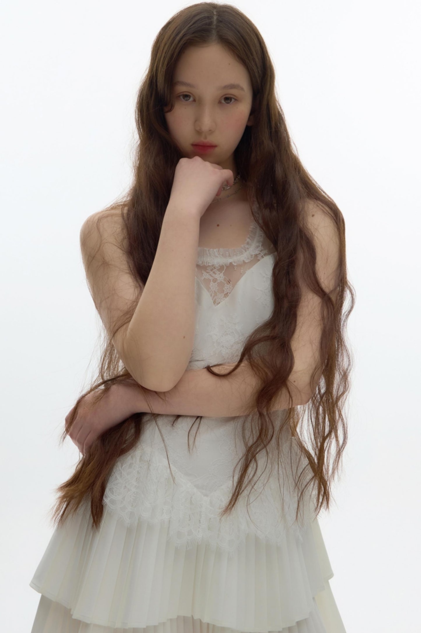 Pleated Bridal Gown Dress