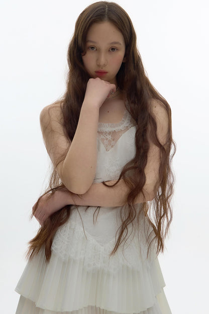 Pleated Bridal Gown Dress