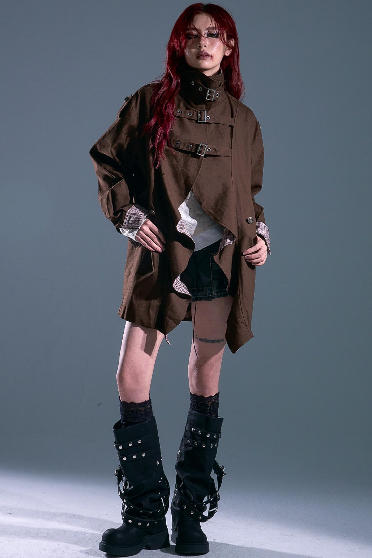 Vintage Check Wavy Edge Trench Coat